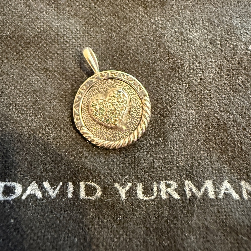 David Yurman Silver Pave Heart Pendant- RARE!! - Picture 3 of 6